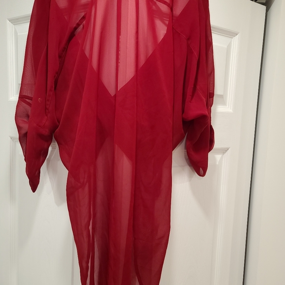 Red sheer top - Picture 3 of 7